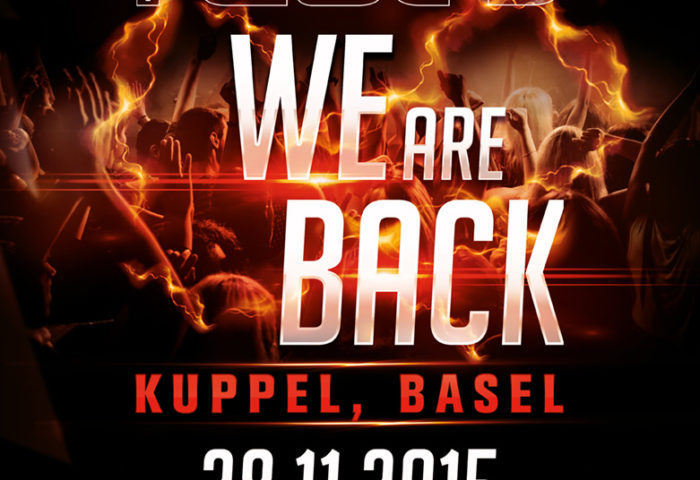 WE ARE BACK - Flyer DIN A5 Vorderseite