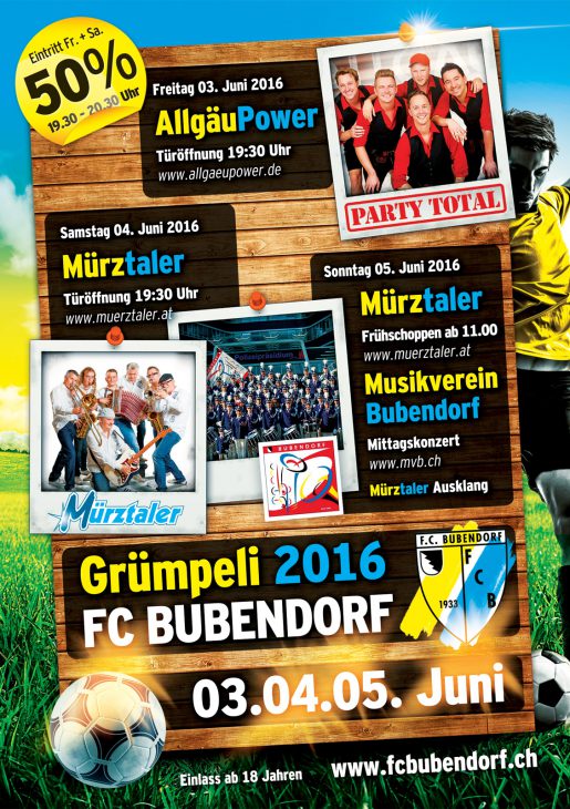 FC Bubendorf Gruempeli Flyer A5 Rückseite